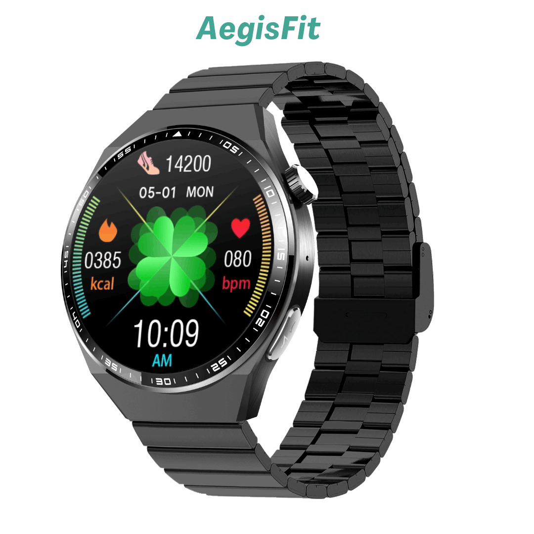MorePro AegisFit Fall Detection Smartwatch with Advanced ECG + Blood Pressure + Blood Oxygen + Uric Acid + Activity Tracking + Emergency SOS+Free Watch🎁