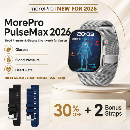 PulseMax 2026 Smartwatch – Upgraded ElectroPulse with Blood Glucose, ECG, Blood Pressure, SpO2 & Health Monitoring – Supports SOS, Voice Calls & Fitness Tracking