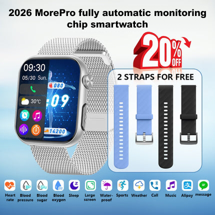 Upgrade MorePro®GT5 Pro Max Blood Sugar Smartwatch with Blood Pressure + ECG + Sleep Fitness Tracker+Free Straps💝