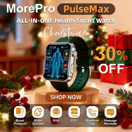 PulseMax 2025 Smartwatch: Affordable Health Smartwatch with Fall Detection, Blood Pressure & Blood Sugar Monitoring – Christmas Special!