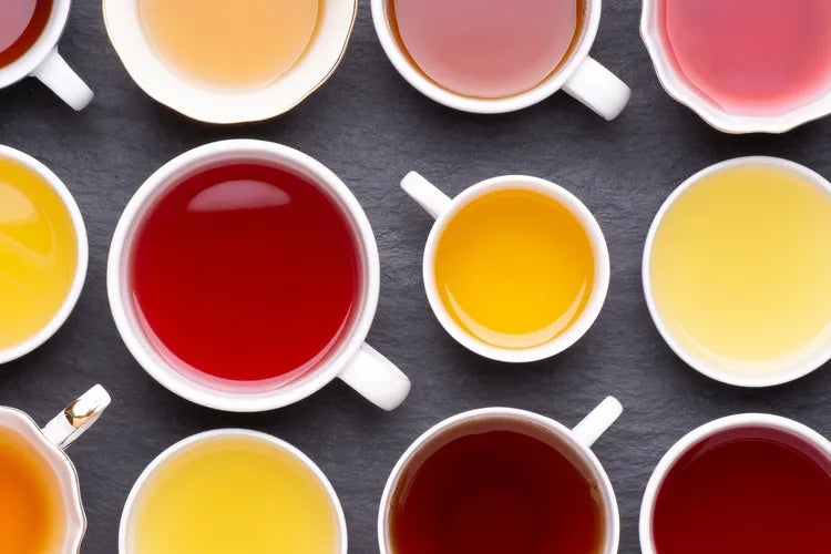 Six teas for liver health including green tea, ginger tea, hibiscus tea, black tea, milk thistle, and ginseng