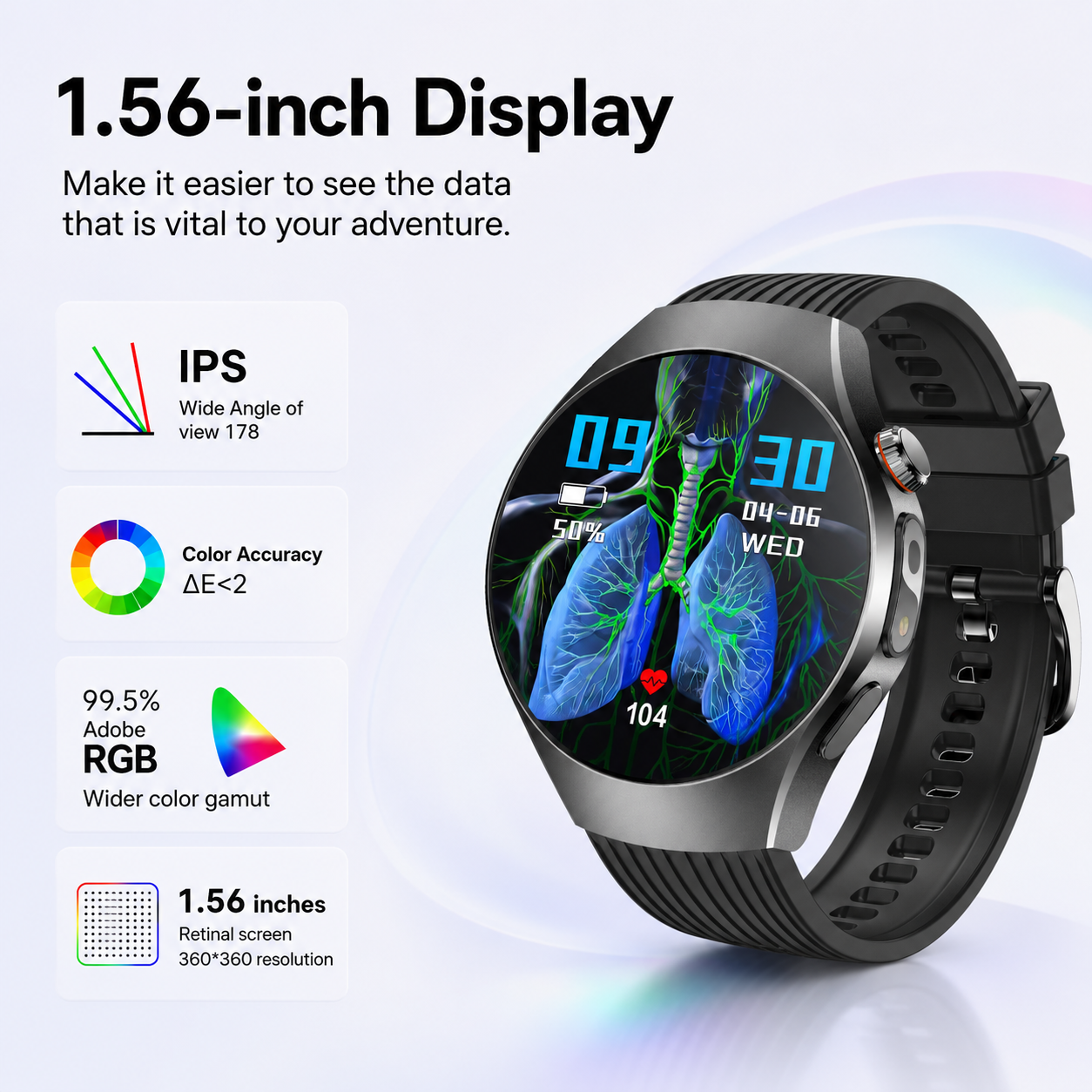 MorePro AegisFit ECG Smartwatch with Blood Pressure, Blood Glucose, Uric Acid & SOS