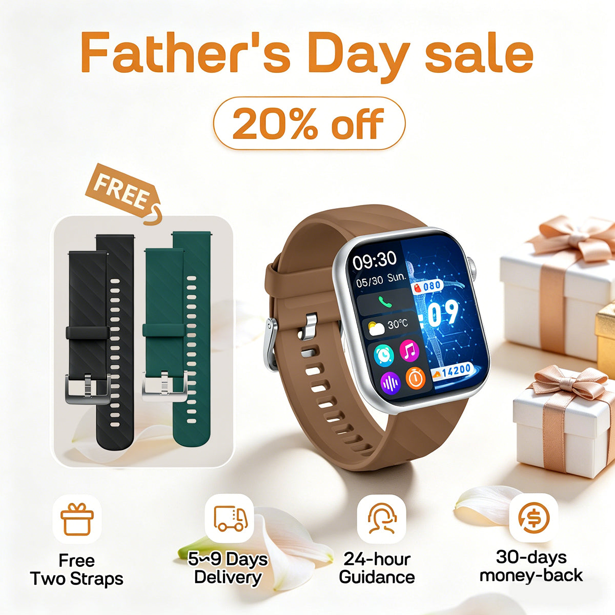 Upgrade MorePro®GT5 Pro Max Blood Sugar Smartwatch with Blood Pressure + ECG + Sleep Fitness Tracker+Free Straps💝