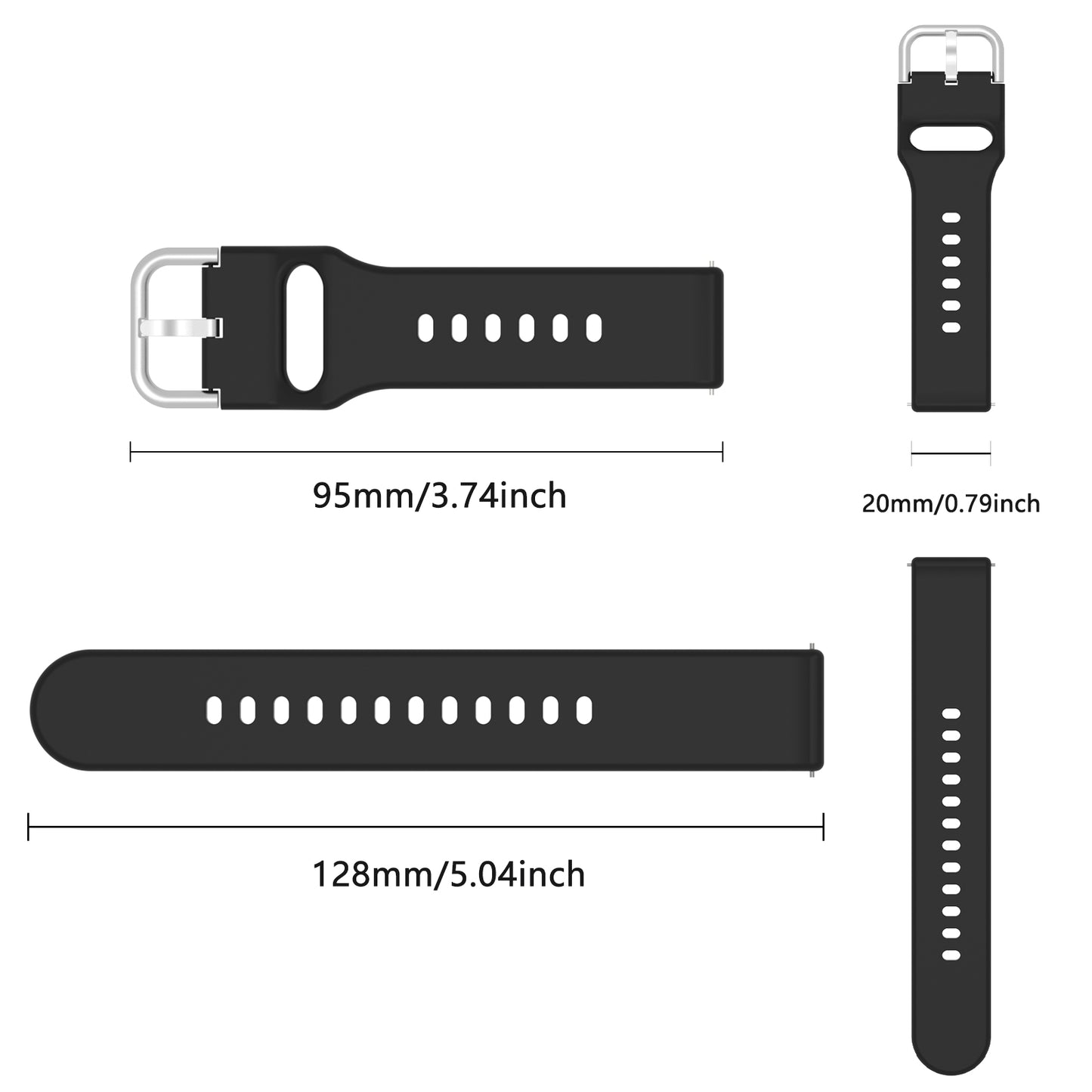 MorePro AIR2 20mm Replacement Band - Nylon & Silicone Strap, Adjustable & Durable, 6 Colors