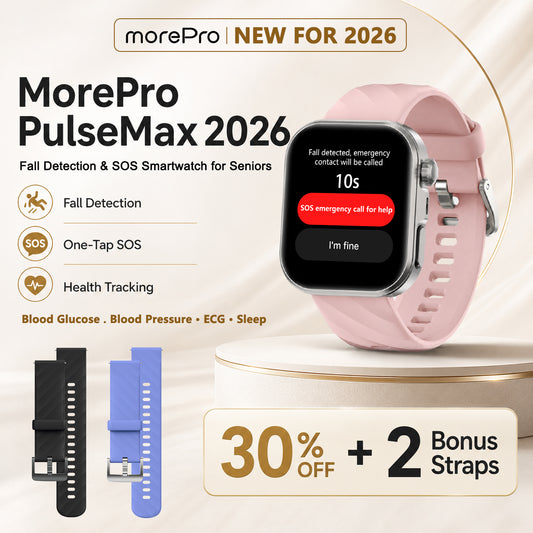 PulseMax 2026 Smartwatch – Upgraded ElectroPulse with Fall Detection, ECG, Blood Pressure, SpO2 & Health Monitoring – Supports SOS, Voice Calls & Fitness Tracking