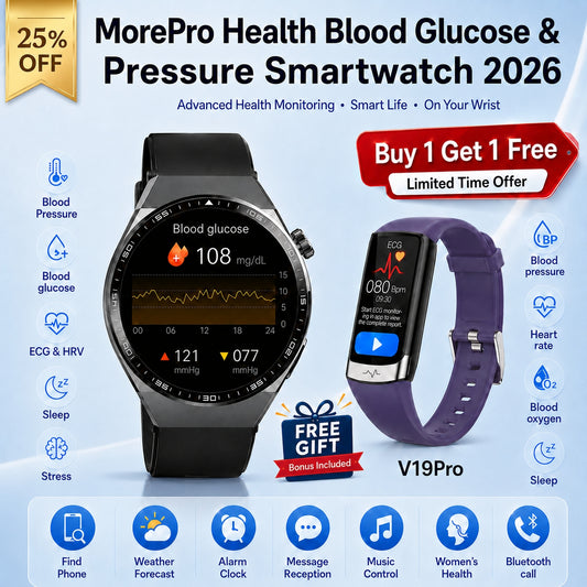 💞Father's Day Gift -MorePro AegisFit Fall Detection Smartwatch with Advanced ECG + Blood Pressure + Blood Oxygen + Uric Acid + Activity Tracking + Emergency SOS+Free Watch🎁