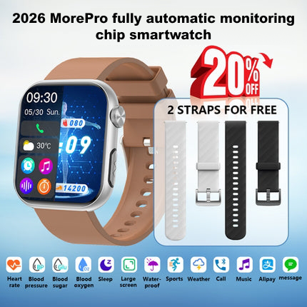 Upgrade MorePro®GT5 Pro Max Blood Sugar Smartwatch with Blood Pressure + ECG + Sleep Fitness Tracker+Free Straps💝