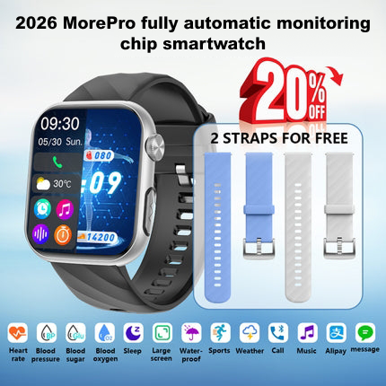 Upgrade MorePro®GT5 Pro Max Blood Sugar Smartwatch with Blood Pressure + ECG + Sleep Fitness Tracker+Free Straps💝