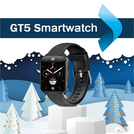 GT5 Smartwatch with HR+BP+SPO2+TEMP monitoring