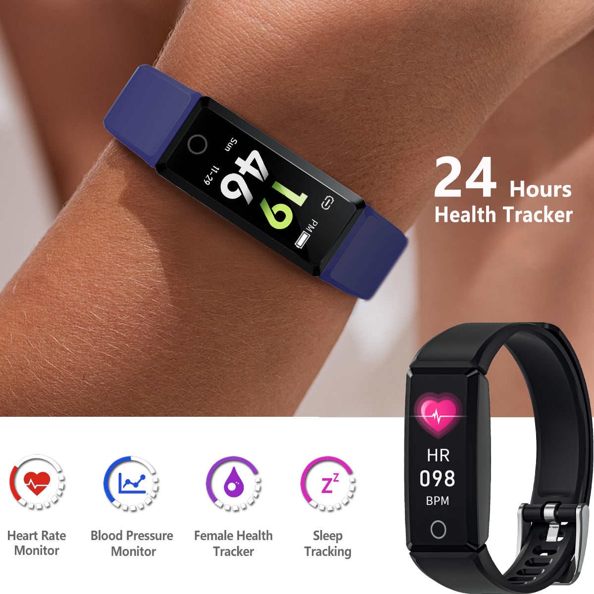 Morepro M10 Fitness Tracker with Blood Pressure & Heart Rate Monitor