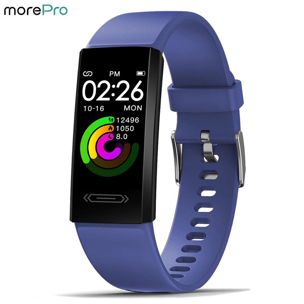 MorePro V100S Fitness Tracker with Body Temperature Sleep Monitor Blue - MorePro