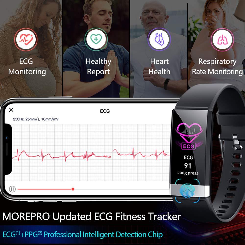 MorePro V19 Fitness Tracker ECG Monitor & Sleep Monitor Blue - MorePro
