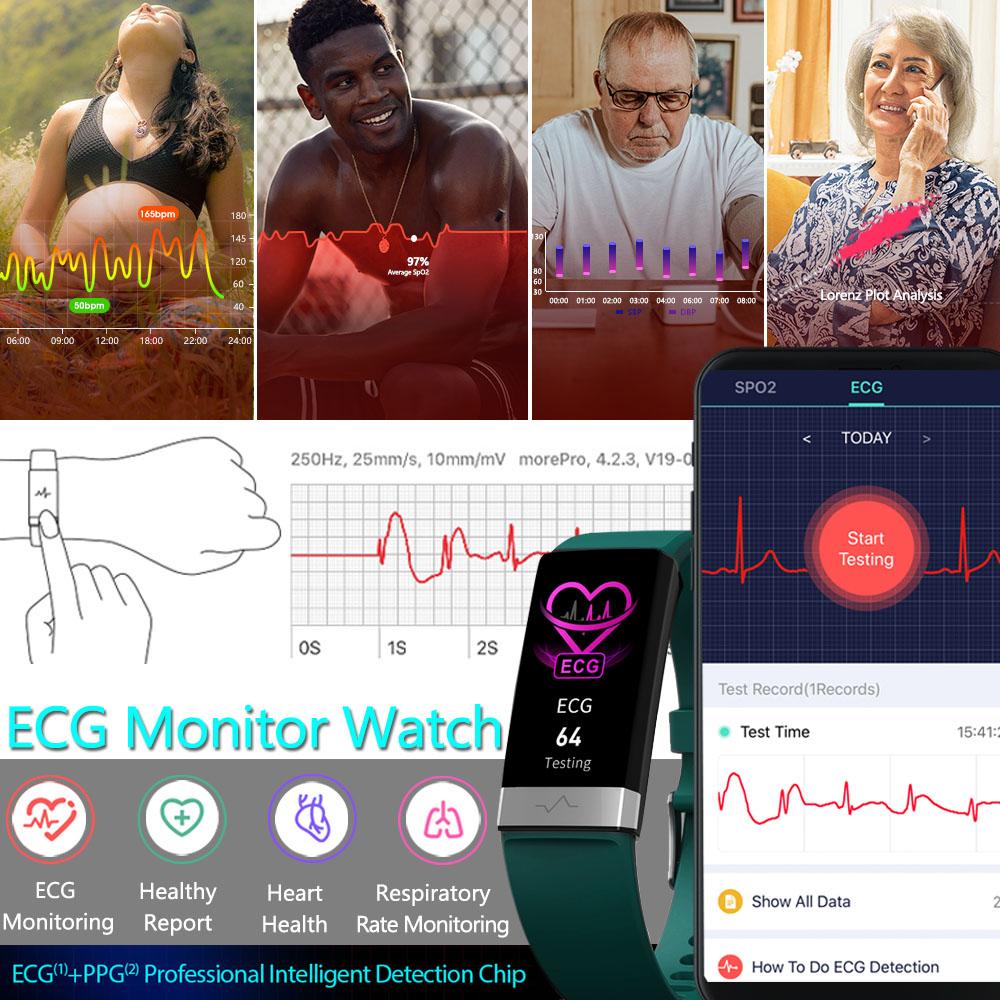 MorePro V19 Fitness Tracker ECG Monitor & Sleep Monitor Green - MorePro