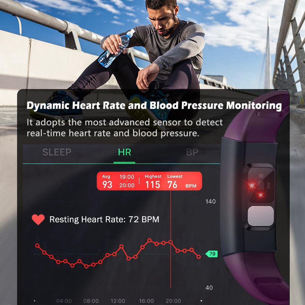MorePro V19 Fitness Tracker ECG Monitor & Sleep Monitor Purple - MorePro