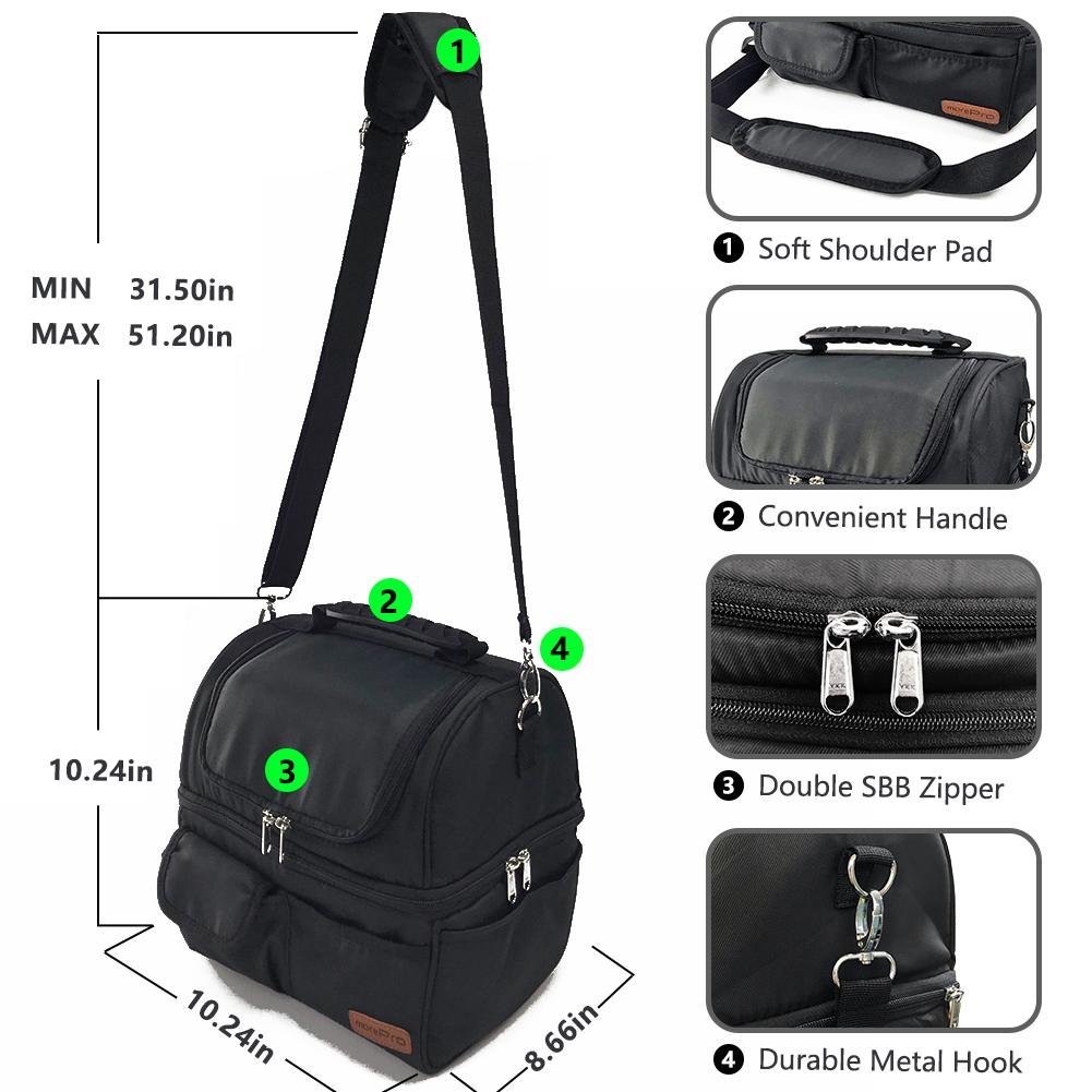 Portable Insulated Lunch Bags Black - MorePro