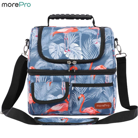 Portable Insulated Lunch Bags Flamingo Blue - MorePro