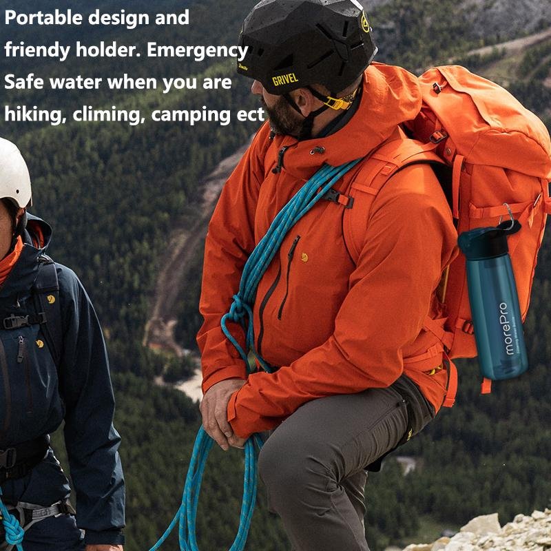 Premium Lake Blue Water Bottle, Suit for Hiking, Sports and Camping - MorePro